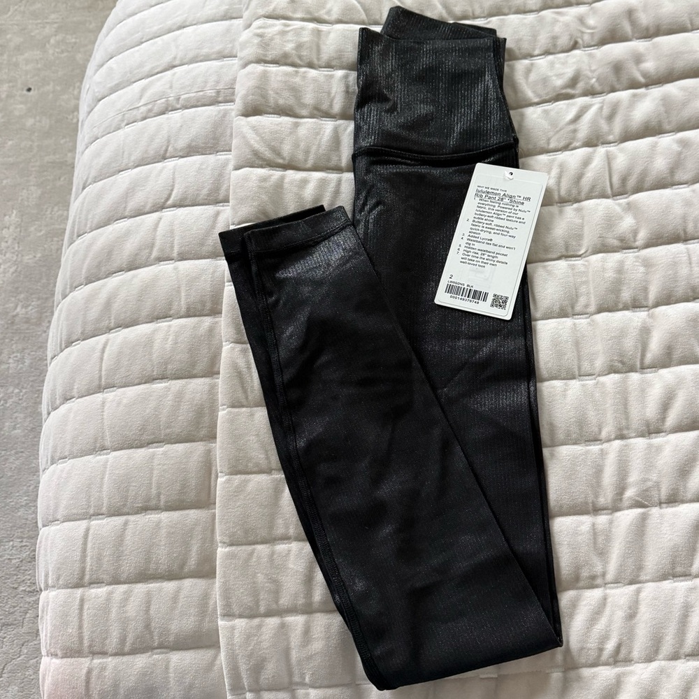 Lululemon Black Ribbed Pants - Picture 2 of 3